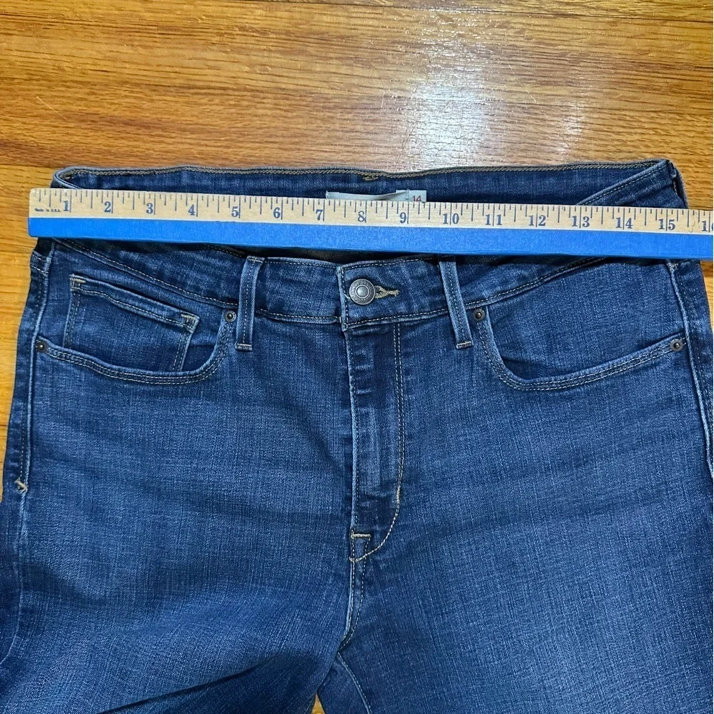 Levi's Womens Jeans Mid Rise Skinny Size 14 Dark Wash Denim Pants 32X32 (j10)